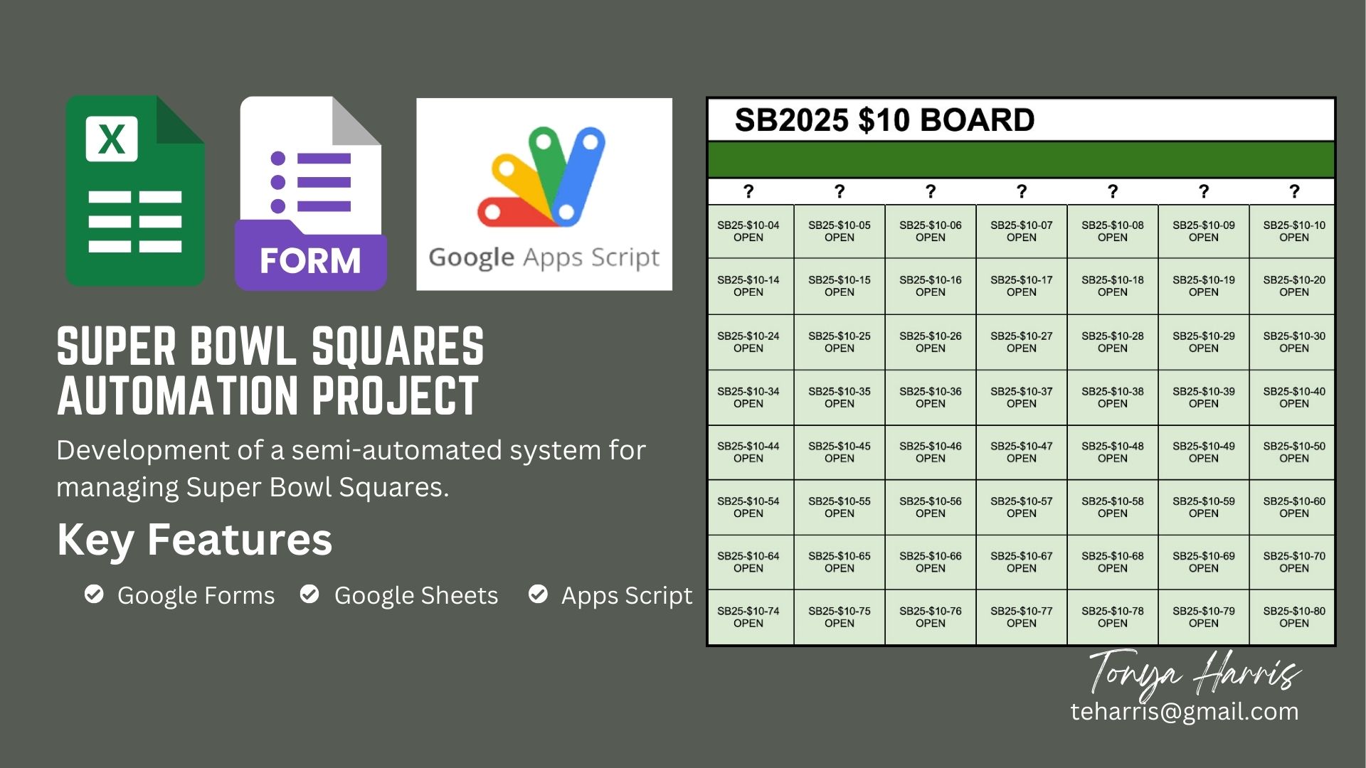 Automation: Super Bowl Squares