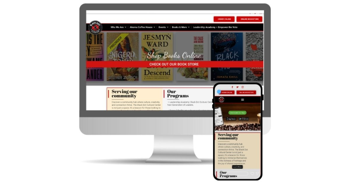 Web Design – Black Dot Cultural Center | Elevated Sand