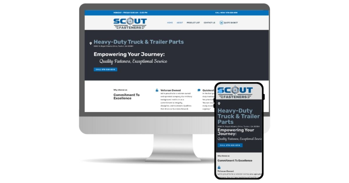 Web Design – Scout Fasteners | Elevated Sand