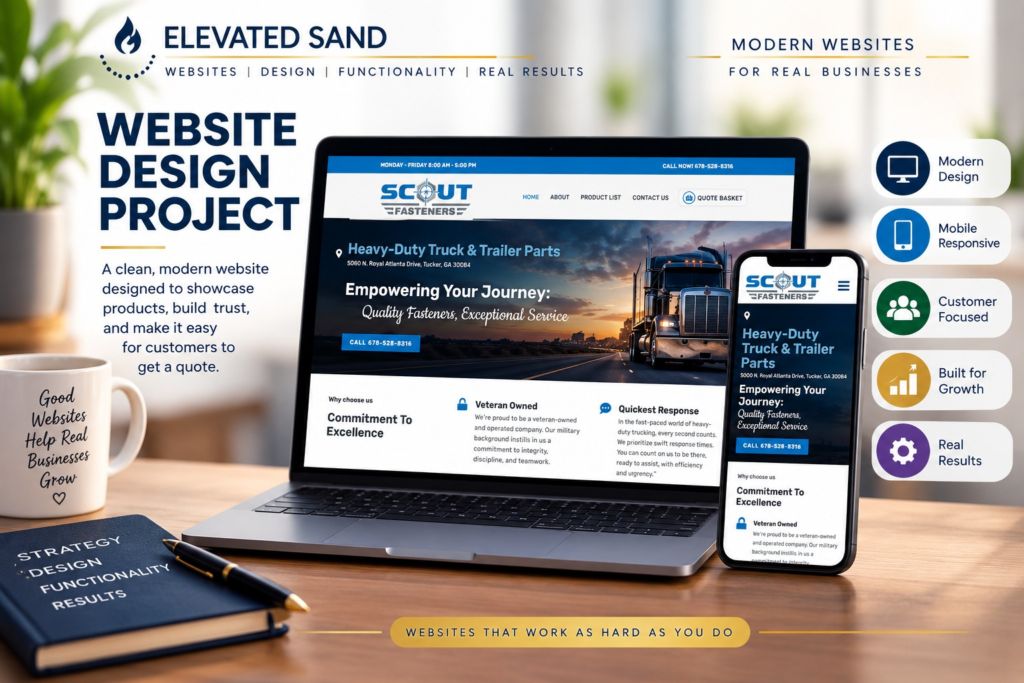 Responsive website design for Scout Fasteners displayed on desktop and mobile devices